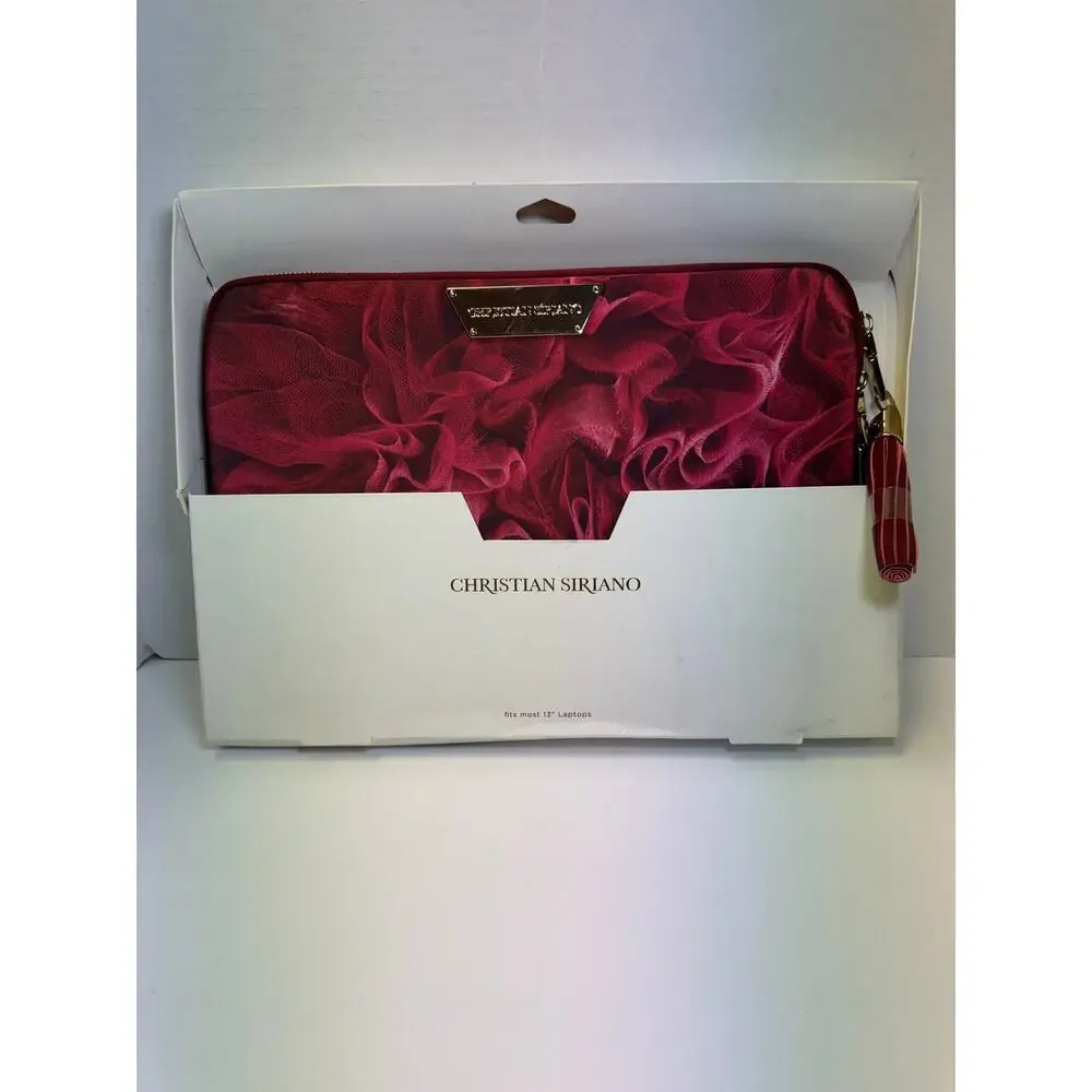 Christian Siriano dark pink laptop sleeve‎ -fits most 13” laptops. New in box